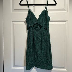 Green shimmery mini dress